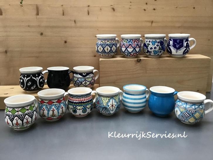 Koffiemokken of Theebekers Handbeschilderd, Huis en Inrichting, Keuken | Servies, Nieuw, Kop(pen) en/of Schotel(s), Overige stijlen