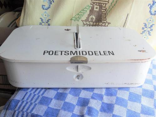 schoenpoetsdoos/ Brabantia poetsmiddelendoos/ wit, Antiek en Kunst, Antiek | Keukenbenodigdheden, Ophalen of Verzenden