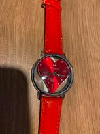 Womage Horloge - Rood Hart Design, Overige merken, Leer, Staal, Polshorloge