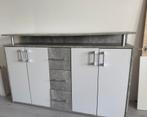 Dressoir |Moderne opbergkast met lades en planke, Huis en Inrichting, Kasten | Dressoirs, Ophalen, Gebruikt, 25 tot 50 cm, 100 tot 150 cm
