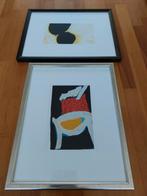 Arty Grimm, twee ingelijste abstracte kunstwerken, Antiek en Kunst, Ophalen