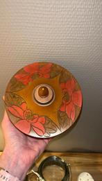 Houten Schaal/Mand met Bloemen, Gebruikt, Schaal, Rond, Ophalen of Verzenden