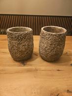 Landelijk Bloempotten Set Grijstinten, Gebruikt, Rond, Ophalen of Verzenden, Balkon