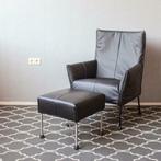 8 Prachtige Montis Charly fauteuils + hocker - zwart leder, Niet ingevuld, Niet ingevuld, Nieuw, Leer