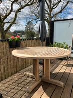 Ronde teakhouten tafel met sparing voor parasol, Ophalen, Zo goed als nieuw, Rond, Teakhout