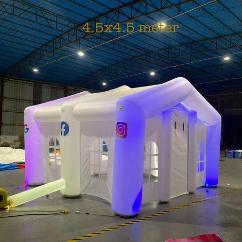 Partytent opblaasbaar met vaste led verlichting 4,5x4,5 mtr., Hobby en Vrije tijd, Feestartikelen | Verhuur, Nieuw, Overige, Ophalen