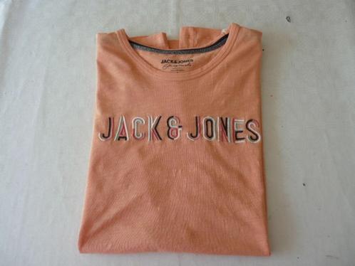 Zalmroze tshirt met geborduurd Jack & Jones , mt L, Kleding | Heren, T-shirts, Zo goed als nieuw, Maat 52/54 (L), Roze, Ophalen of Verzenden