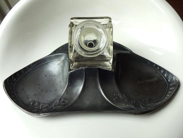 Art Nouveau / Jugendstil Urania Holland tinnen inkstel. 1905, Antiek en Kunst, Antiek | Kantoor en Zakelijk, Ophalen of Verzenden