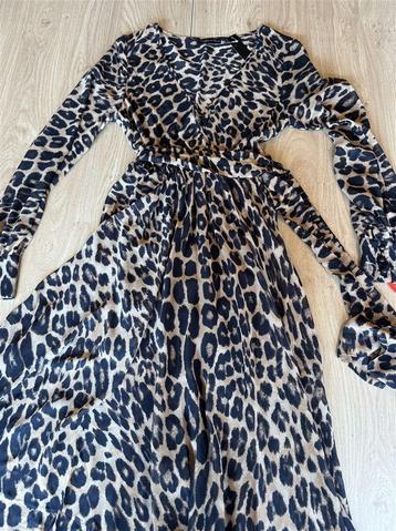 MYLEENE KLASS Luchtige Chiffon Bruine Luipaardprint Maxi Jur beschikbaar voor biedingen