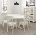 Ikea Ingatrop Table (Extendable) + 6 Chairs, Huis en Inrichting, Complete eetkamers, Ophalen, Zo goed als nieuw, 4 tot 6 stoelen