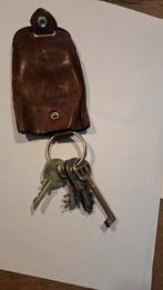 Brocante leren sleuteletui etui oude sleutels  goede staat, Ophalen of Verzenden