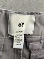 H & M Slim fit herenbroek, maat 32/32, Maat 48/50 (M), Ophalen of Verzenden, Zo goed als nieuw, Grijs