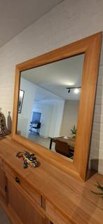 Spiegel in teak, Huis en Inrichting, Woonaccessoires | Spiegels, Ophalen, 100 tot 150 cm, Vierkant, Zo goed als nieuw