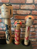 3 zeer grote gesigneerde Kokeshi Japanse poppen, Antiek en Kunst, Ophalen of Verzenden