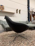 Nieuw Label Vandenberg Hidde Soft Fauteuil Zwart leer Gin, Nieuw, Ophalen of Verzenden, Label, 50 tot 75 cm