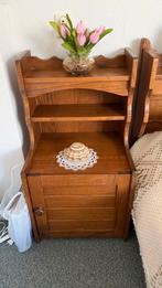 Massief eiken bed met nachtkastjes, Ophalen, Bruin, Tweepersoons, Zo goed als nieuw