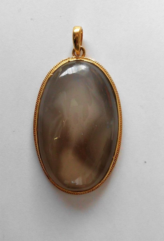 Vergulde Witte Chalcedoon Hanger met Vismotief LTR03, Antiek en Kunst, Kunst | Niet-Westerse kunst, Verzenden