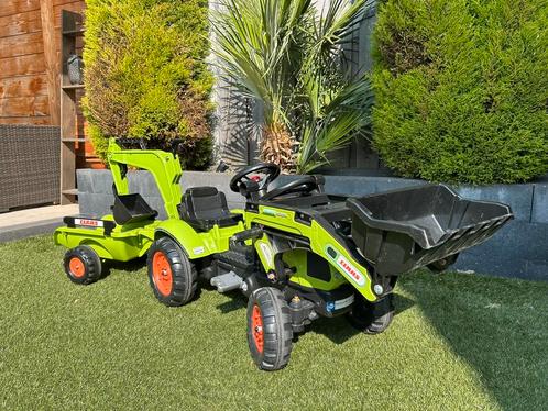 Falk 2040N Claas Arion traptractor met graaf schep en hanger, Kinderen en Baby's, Speelgoed | Buiten | Skelters, Zo goed als nieuw