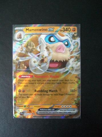 9774. Nieuwe Pokemon Kaart MAMOSWINE EX HP 340 (079/159) beschikbaar voor biedingen