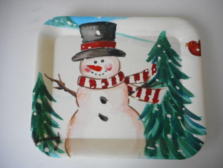 Klein dienblad Kerstmis. Kinderdienblad kerst / sneeuwman, Diversen, Kerst, Zo goed als nieuw, Ophalen