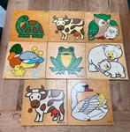 Rolf schoolmateriaal houten puzzel dieren koe/eend/uil los, 2 tot 4 jaar, 10 tot 50 stukjes, Ophalen of Verzenden, Zo goed als nieuw