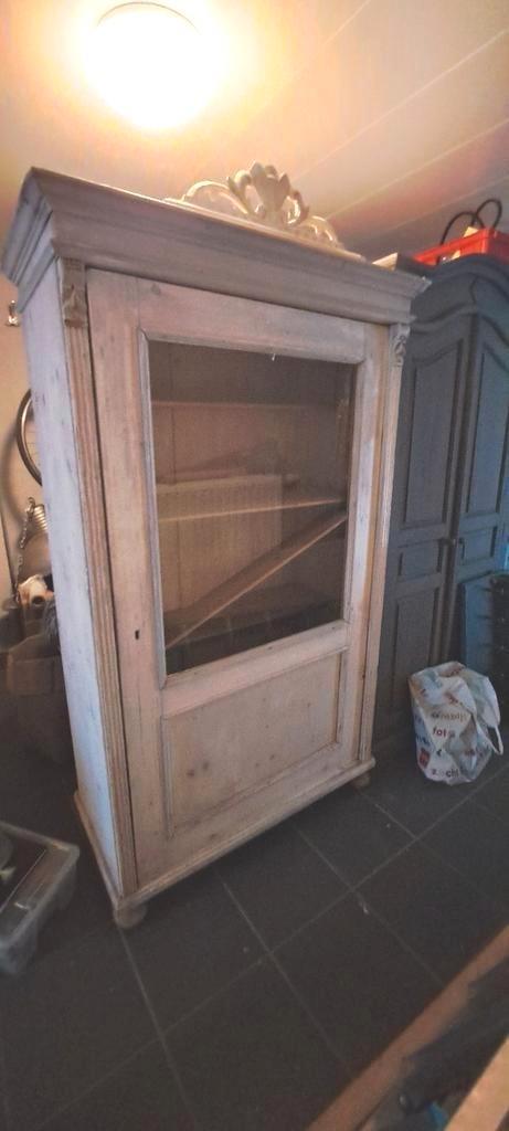 Grenen keuken, servies, vitrine kast, Huis en Inrichting, Kasten | Buffetkasten, Zo goed als nieuw, 150 tot 200 cm, 50 tot 100 cm