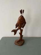 Houten vis met 6 vorkjes standaard. Retro / vintage / hout., Ophalen, Huis en Inrichting