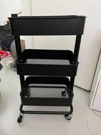 IKEA trolley zwart, Huis en Inrichting, 50 tot 100 cm, Minder dan 100 cm, 25 tot 50 cm, Zo goed als nieuw