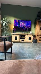 Mangohouten TV Meubel  + Kast met Schuifdeur(en), Ophalen, 150 tot 200 cm, Teakhout, Zo goed als nieuw