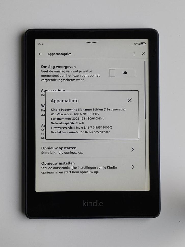 Kindle Paperwhite 11e generatie Signature Edition 32GB (E..., Computers en Software, E-readers, Zo goed als nieuw, Ophalen of Verzenden