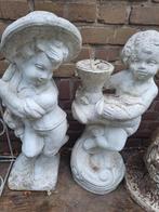 Twee tuinbeelden beton tuindecoratie brocante, Tuin en Terras, Tuinbeelden, Ophalen, Zo goed als nieuw