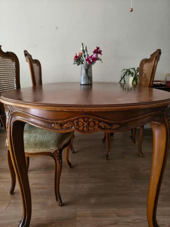 Antiek eettafelset, Huis en Inrichting, Complete eetkamers, Gebruikt, Minder dan 4 stoelen, Ophalen