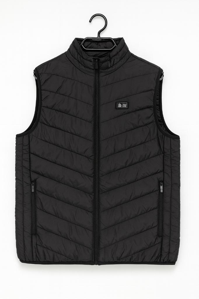 Zwarte gewatteerde jas met verwarming – maat S, Kleding | Heren, Bodywarmers, Nieuw, Maat 46 (S) of kleiner, Zwart, Ophalen of Verzenden