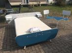 jaren '60 bed bxl 120x180cm, Huis en Inrichting, Slaapkamer | Bedden, Ophalen, Gebruikt, 140 cm, Twijfelaar