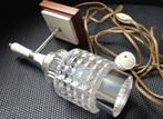vintage wandlamp - chroom/teak/wit hout (unieke lamp) 60'/er, Ophalen of Verzenden, Gebruikt, Glas, VINTAGE  DESIGN