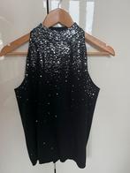 Zwarte top zonder mouwen met pailletten, maat 3, Maat 38/40 (M), Zwart, Biba, Ophalen of Verzenden