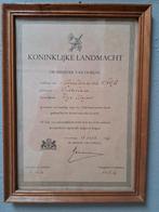 Certificaat Nederlandse landmacht, Nederland, Ophalen of Verzenden, Landmacht