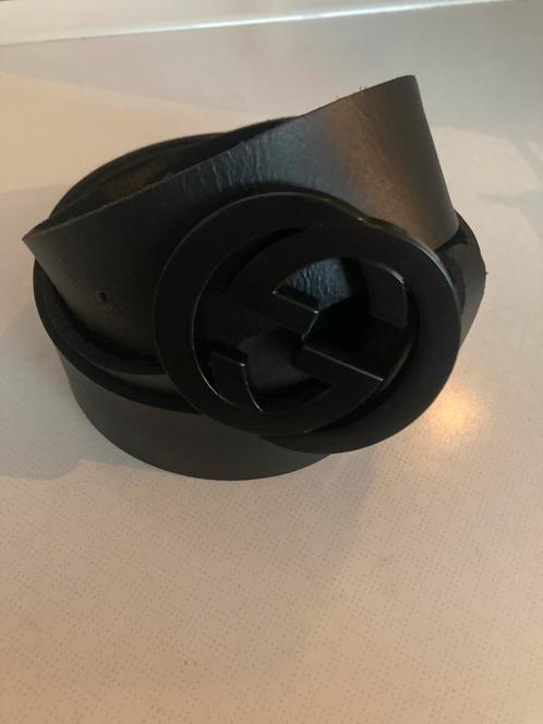Gucci riem - zwart met dikke mat zwarte gesp - leder - NIEUW, Kleding | Heren, Riemen en Ceinturen, Nieuw, Riem of Ceintuur, Zwart