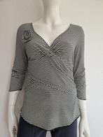 Orwell top met V-hals. Maat 38/40. Gestreept., Kleding | Dames, Maat 38/40 (M), Nijmegen, Zwart, Verhip-vintage.nl