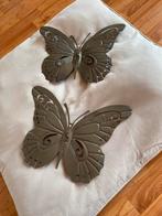 Wand deco Duo vlinders kleur bruin geverfd, Tuin en Terras, Ophalen of Verzenden, Gebruikt