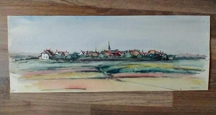 Wim Hagemans aquarel Terschelling - Gesigneerd - P Scheen, Antiek en Kunst, Kunst | Schilderijen | Klassiek, Ophalen of Verzenden