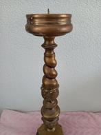Oude koperen kerk kandelaar 51 cm hoog, Antiek en Kunst, Ophalen of Verzenden, Koper of Brons