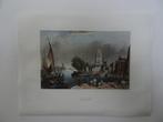 staalgravure Dordrecht havenhoofd kerk schepen A. Carse 1860, Antiek en Kunst, Kunst | Etsen en Gravures, Verzenden