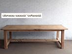 Oud eiken wagonplanken bureau(tafel ) met schuine poot, Huis en Inrichting, Bureaus, Ophalen, Nieuw, Bureau