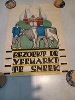 Litho, ZOLDERVONDST,  veemarkt  te Sneek.1929, Ophalen of Verzenden, Film en Tv
