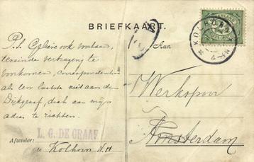 L.G. de Graaf, Kolhorn N.H. - 01.1915 - briefkaart beschikbaar voor biedingen