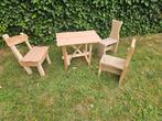 Houten Kindertuinset,  kindertuinstoelen met tafel, Ophalen, Zo goed als nieuw