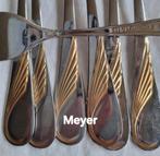Meyer Duits bestek 18/10 dessert vorkjes gouden versieringen, Antiek en Kunst, Ophalen of Verzenden