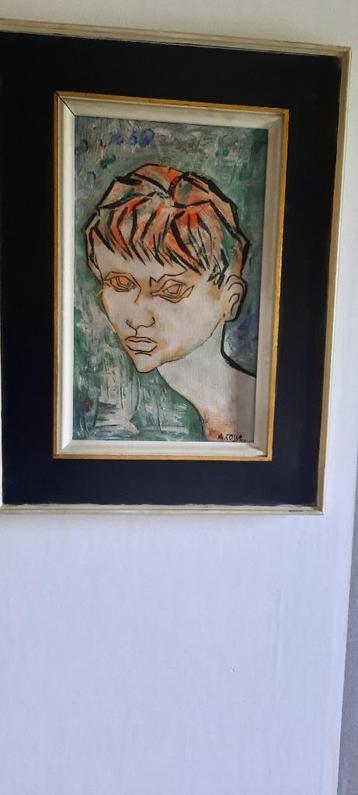 Portret van een jongen n lijst gesigneerd A. Cosse beschikbaar voor biedingen
