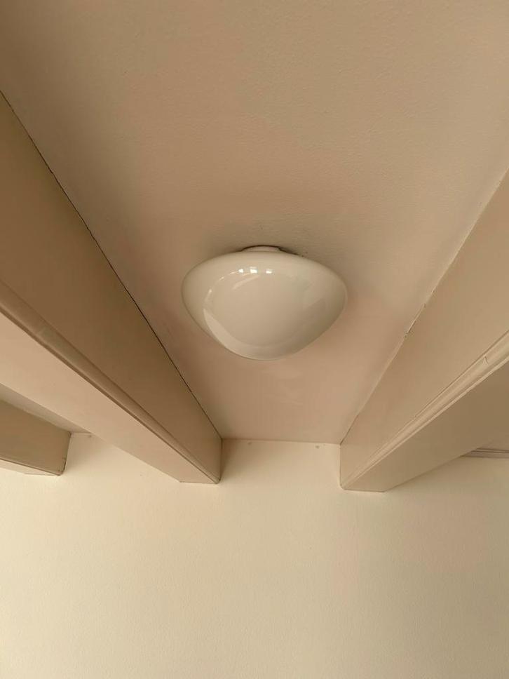 Wagenfeld 961 Plafonnière Lindner - Wit Keramiek & Opaalglas, Huis en Inrichting, Lampen | Plafondlampen, Gebruikt, Glas, Ophalen of Verzenden